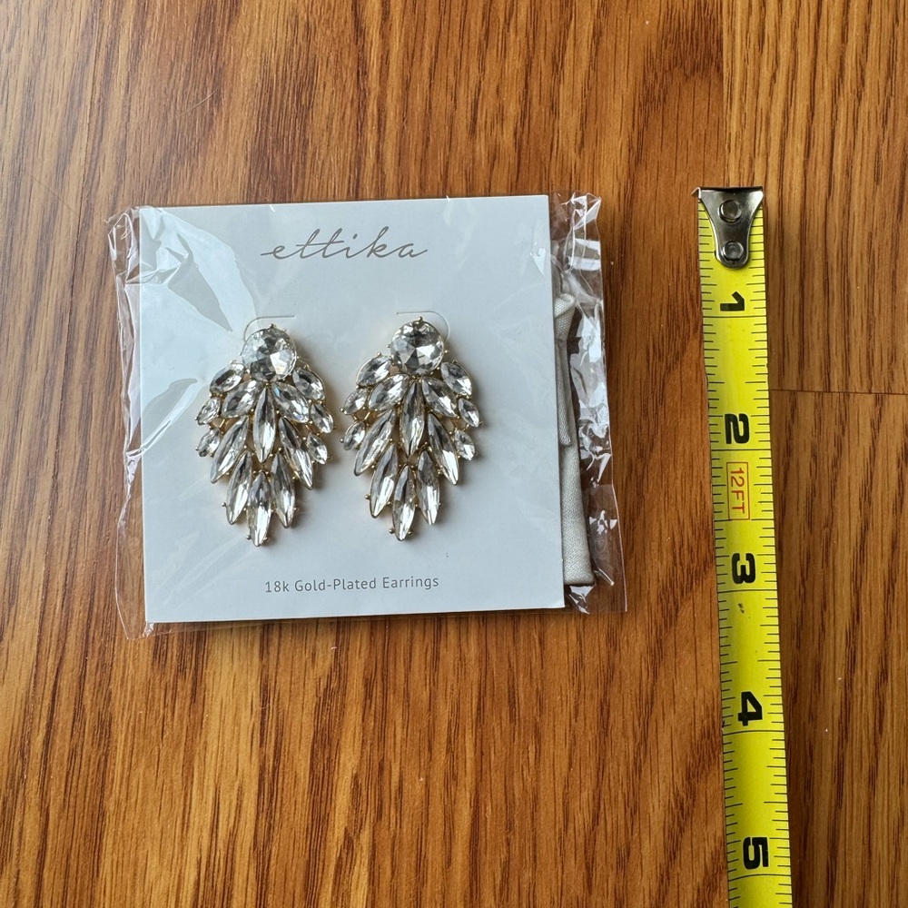 NEW Ettika Gold-Plated Crystal Earrings - Picture 2 of 2